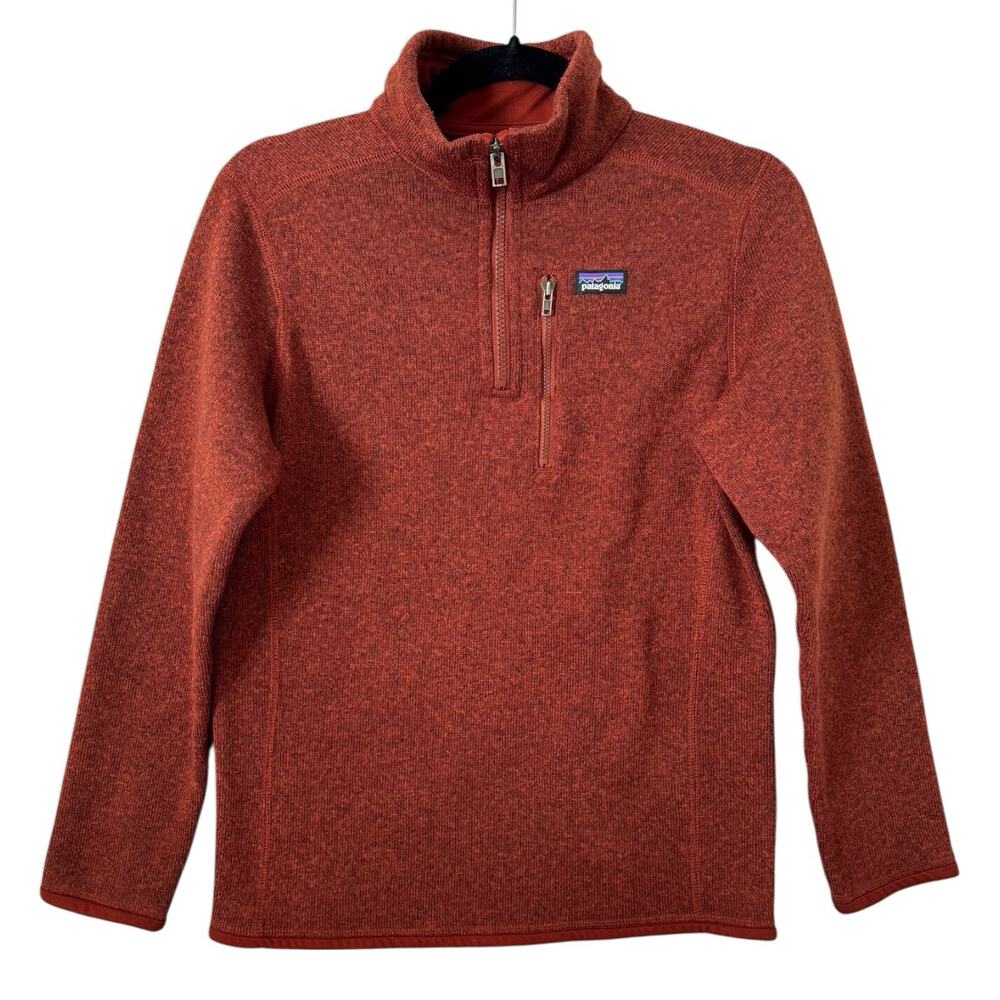 Patagonia Better Sweater Youth 1/4 Zip Fleece Pullover Burnt Orange Size XL 14